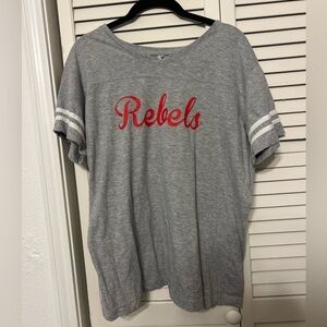 Gray T-Shirt with Red 'Rebels' Print